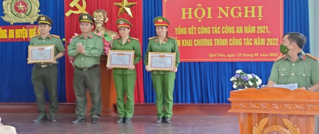 Công an huyện Quế Sơn tổ chức Hội nghị tổng kết công tác Công an năm 2021