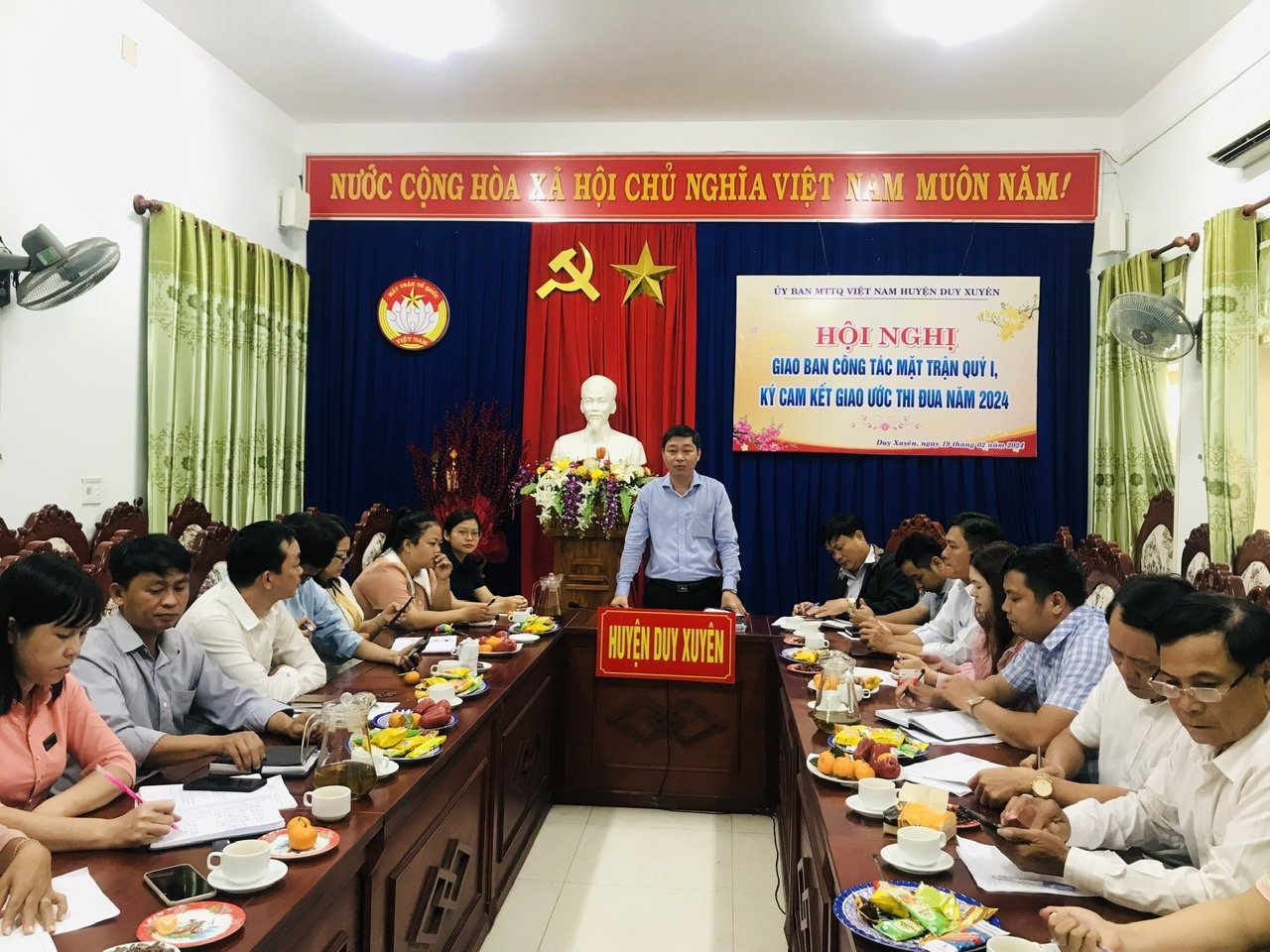 Ủy ban MTTQ Việt Nam huyện Duy Xuyên tổ chức Hội nghị giao ban Quý I và ký kết giao ước thi đua giữa Ủy ban MTTQ Việt Nam huyện với Ủy ban MTTQ Việt Nam các xã, thị trấn năm 2024