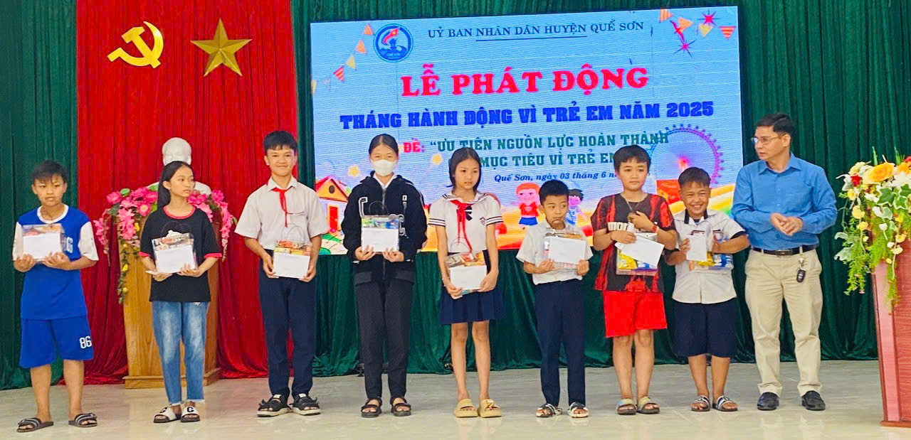 Quế Sơn tổ chức Lễ phát động Tháng hành động vì trẻ em năm 2025
